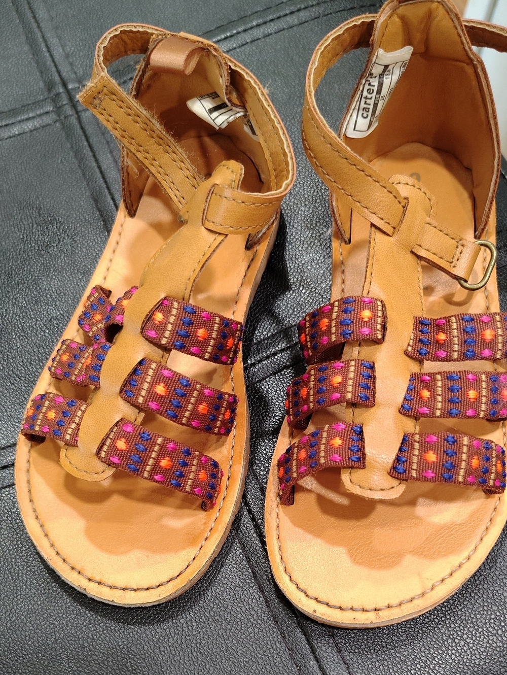 Carter's Boho Tan Colorful Vegan Leather Sandals